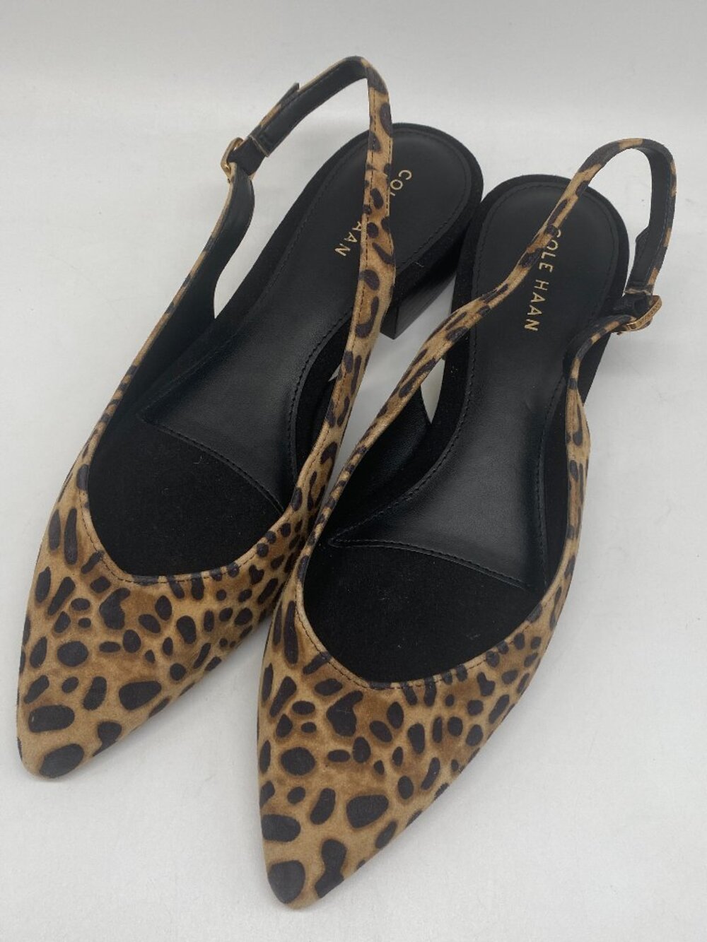 COLE HAAN ANIMAL PRINT SLINGBACK BLOCK HEEL US WOMEN SIZE 9B